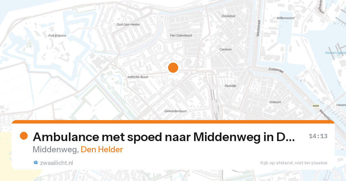 Ambulance met spoed naar Middenweg in Den Helder — 28 aug 2026