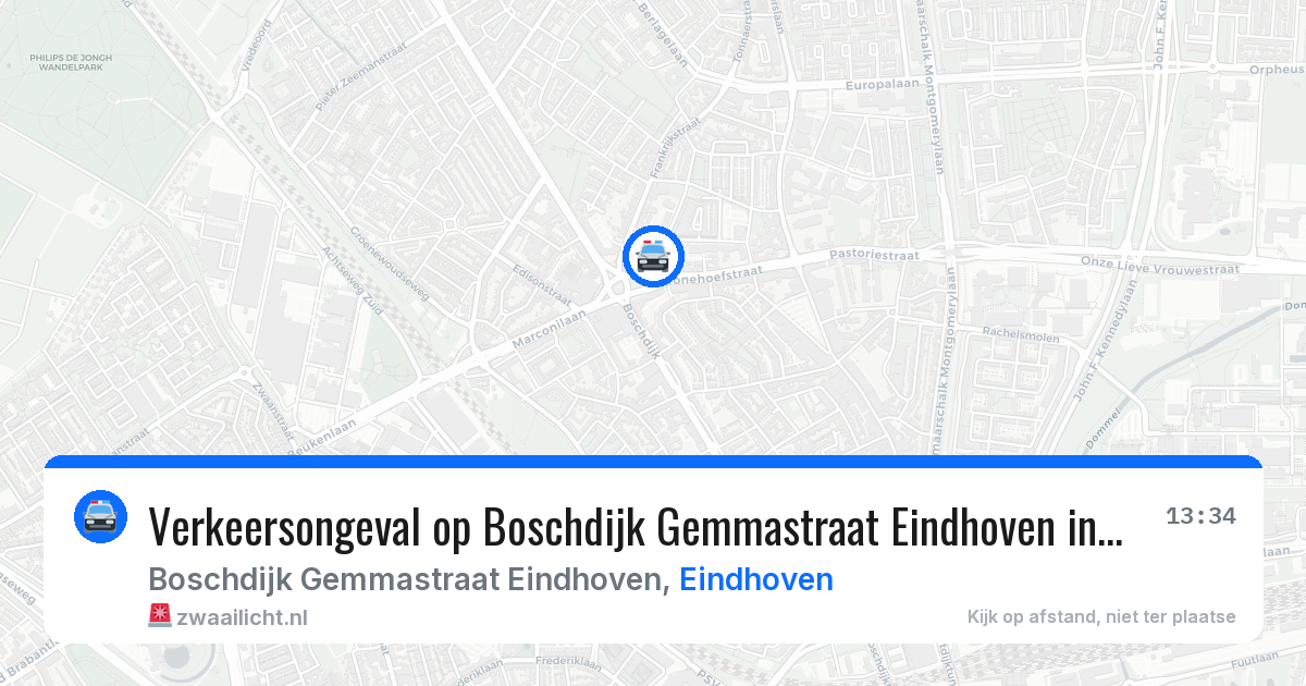 Verkeersongeval op Boschdijk Gemmastraat Eindhoven in Eindhoven — 3 aug 2026