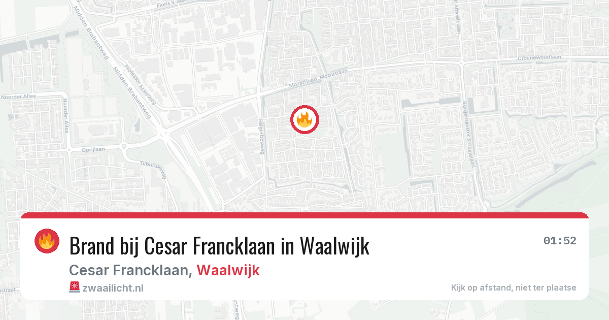Brand bij Cesar Francklaan in Waalwijk — 29 mei 2026