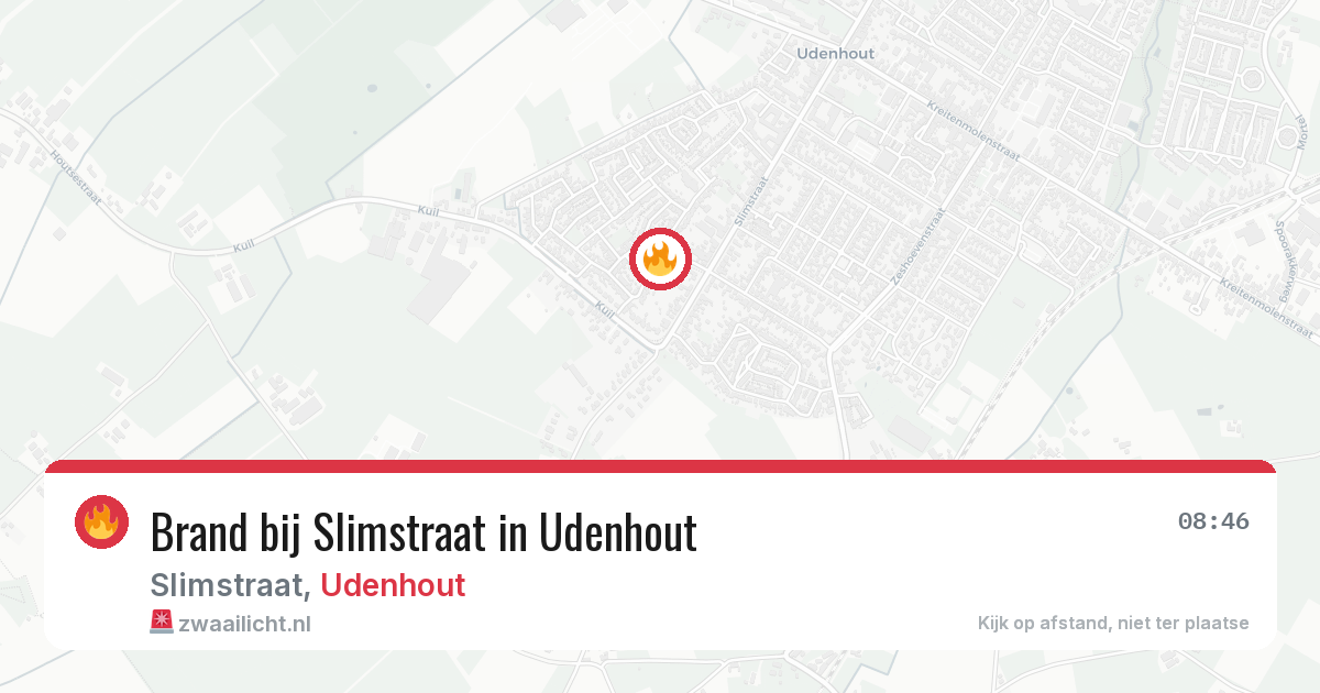 Brand bij Slimstraat in Udenhout — 4 aug 2026