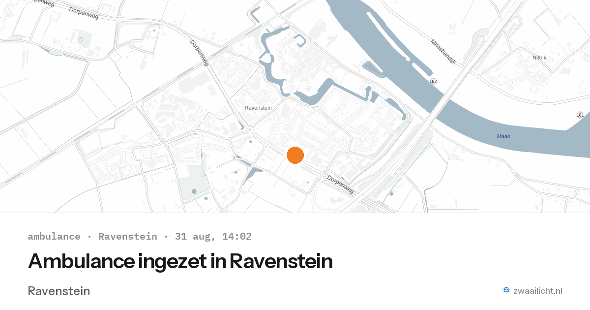 Ambulance ingezet in Ravenstein — 31 aug 2026