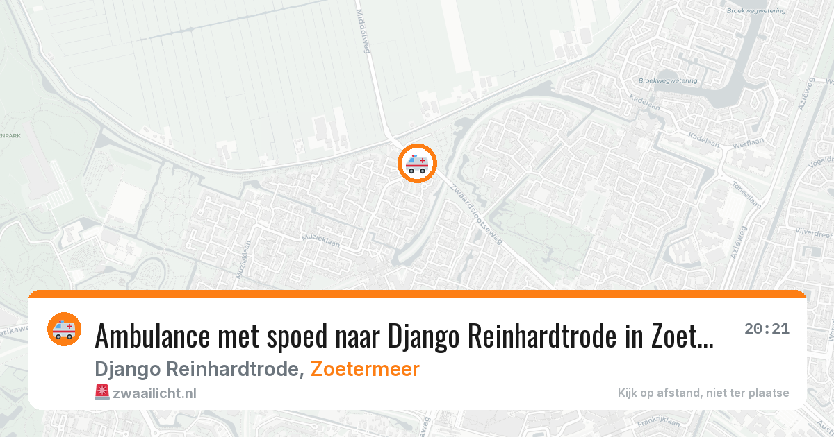 Ambulance met spoed naar Django Reinhardtrode in Zoetermeer — 29 jul 2026