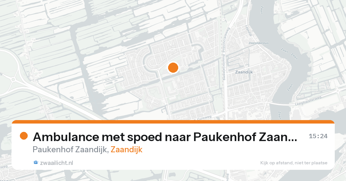 Ambulance met spoed naar Paukenhof Zaandijk in Zaandijk — 3 jun 2026