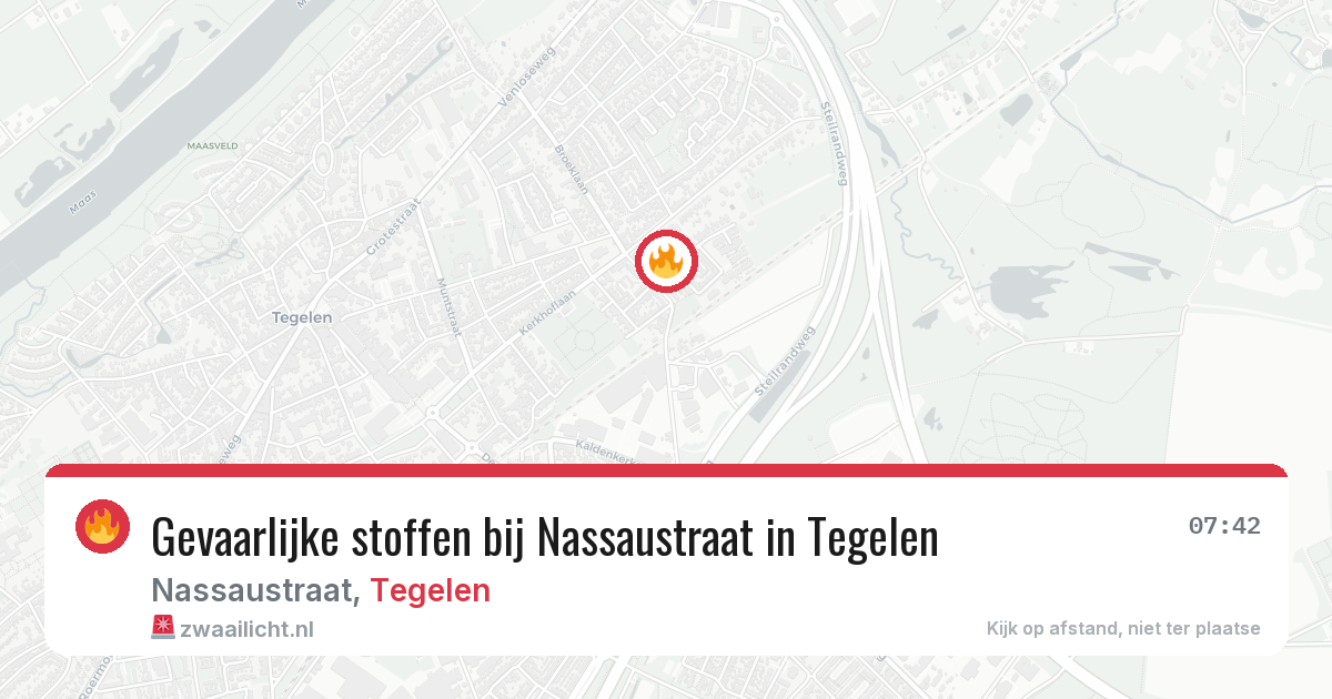 Gevaarlijke stoffen bij Nassaustraat in Tegelen — 28 mei 2026