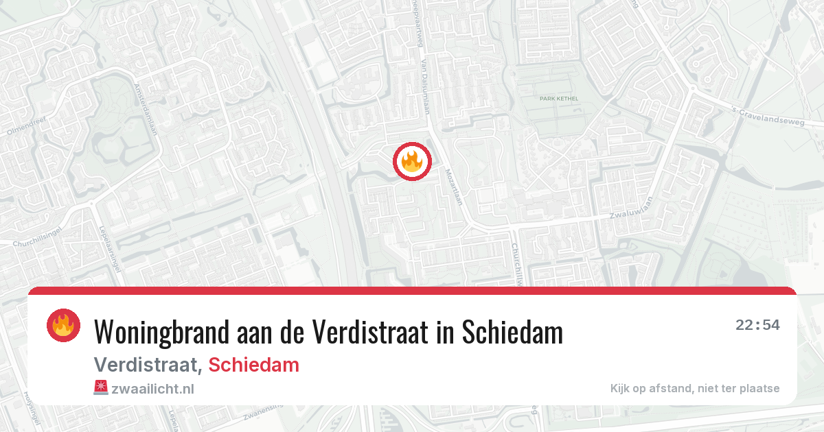 Woningbrand aan de Verdistraat in Schiedam — 27 jul 2026