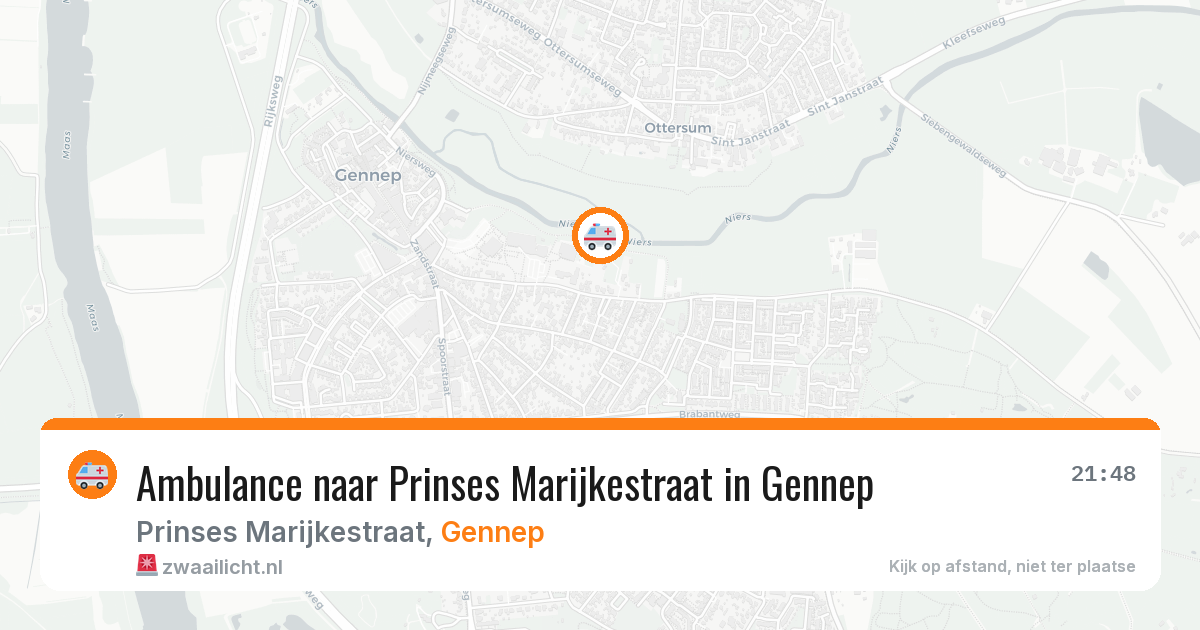 Ambulance naar Prinses Marijkestraat in Gennep — 10 aug 2026