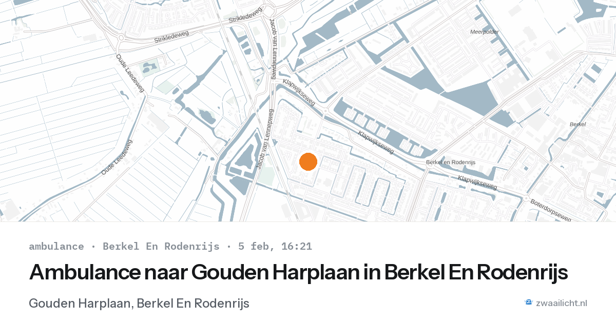 Ambulance naar Gouden Harplaan in Berkel En Rodenrijs — 5 feb 2026