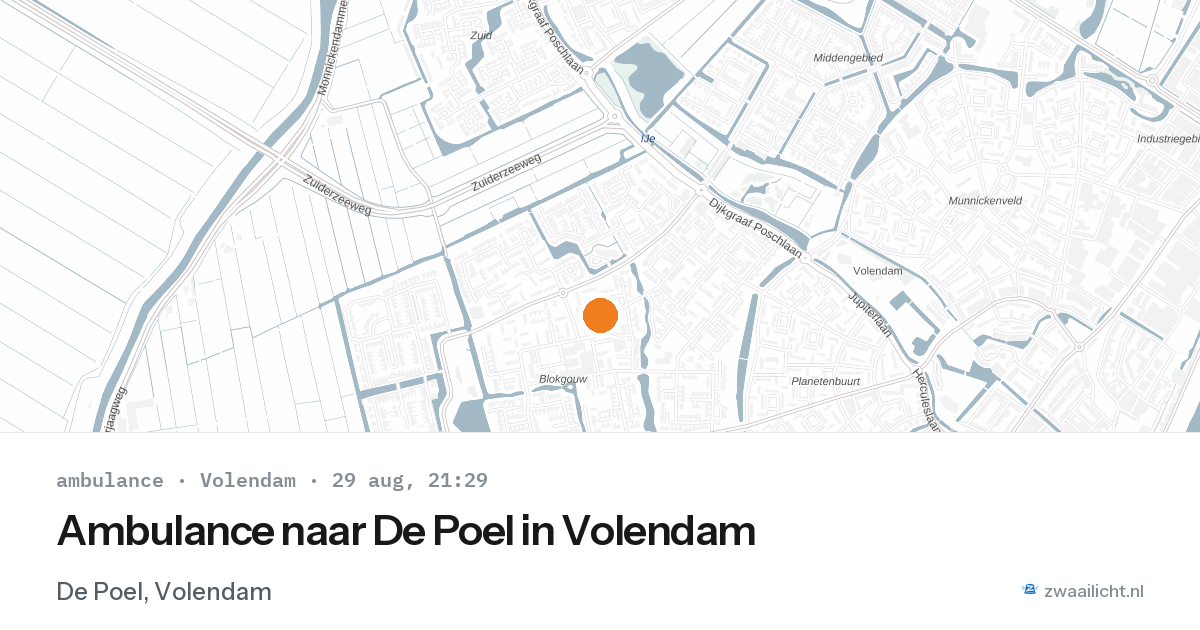 Ambulance naar De Poel in Volendam — 29 aug 2026