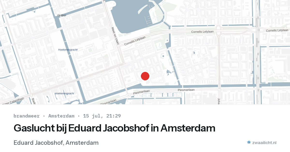 Gaslucht bij Eduard Jacobshof in Amsterdam — 15 jul 2026