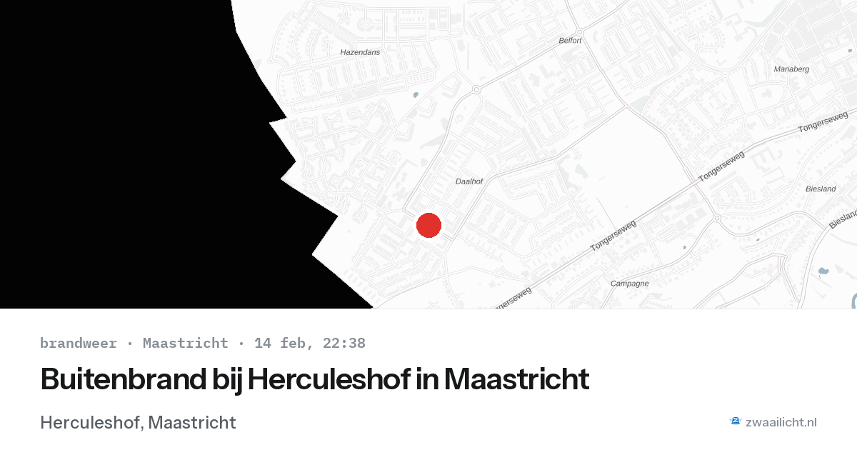 Buitenbrand bij Herculeshof in Maastricht — 14 feb 2026
