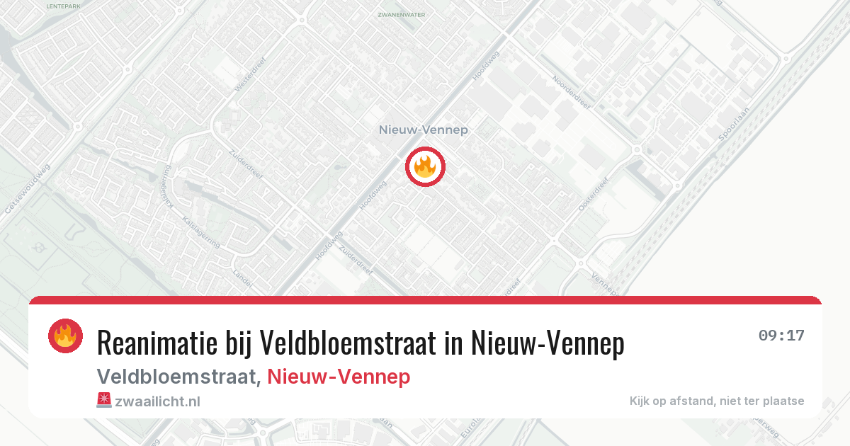 Reanimatie bij Veldbloemstraat in Nieuw-Vennep — 17 jul 2026