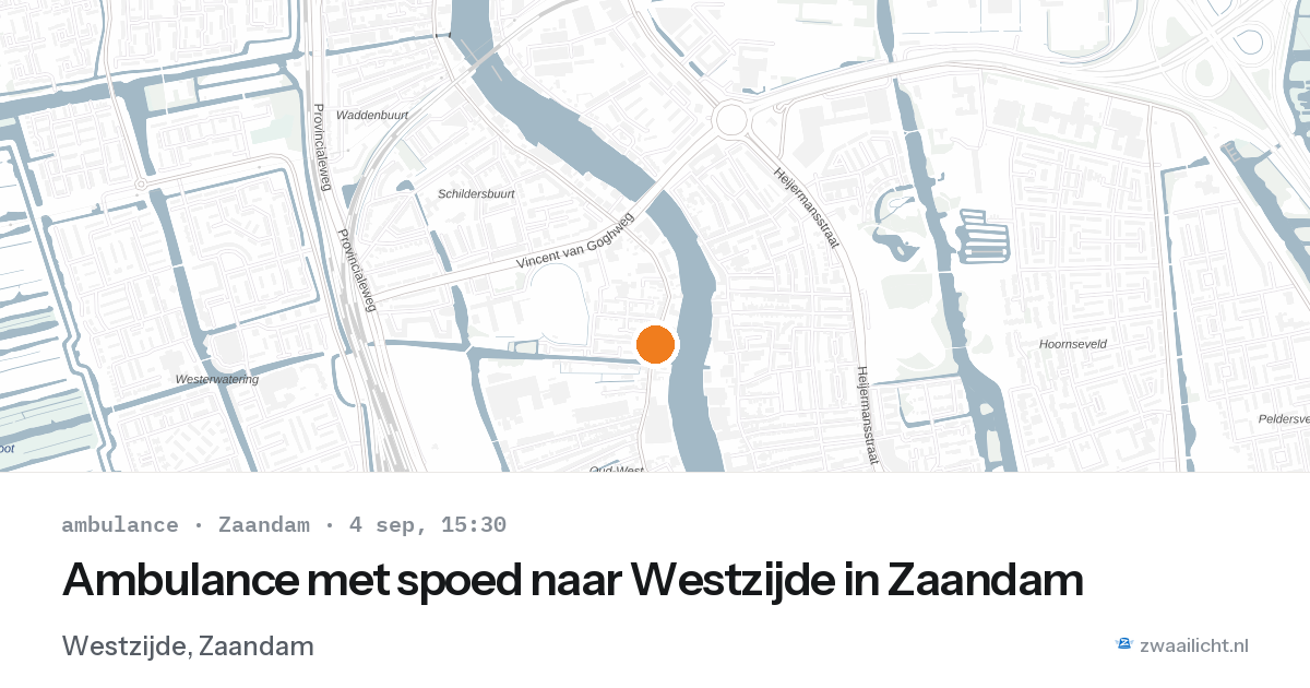 Ambulance met spoed naar Westzijde in Zaandam — 4 sep 2026