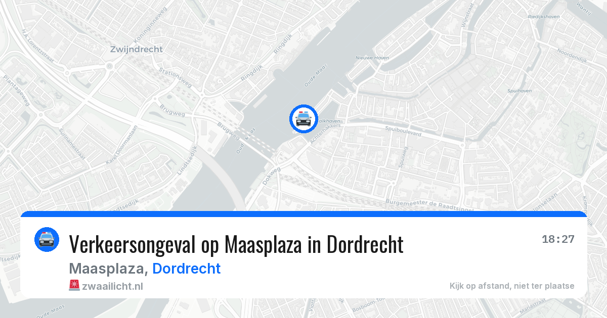 Verkeersongeval op Maasplaza in Dordrecht — 23 apr 2026
