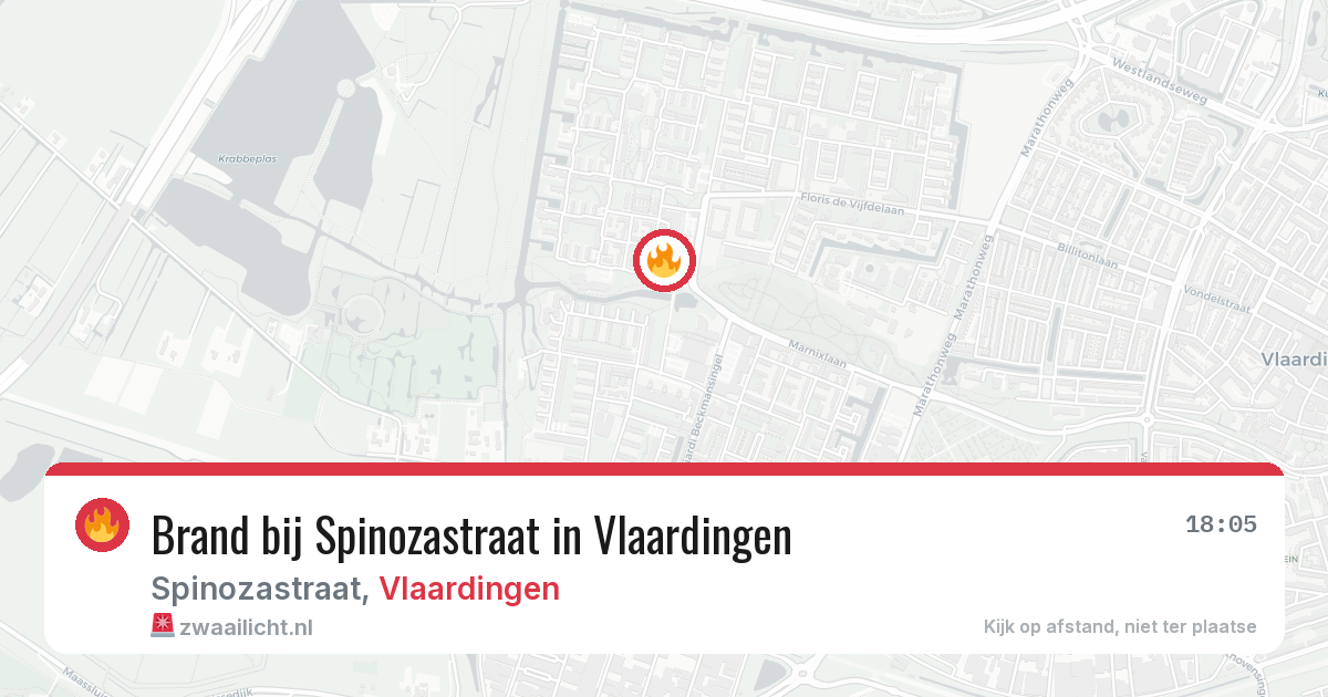 Brand bij Spinozastraat in Vlaardingen — 16 mrt 2026