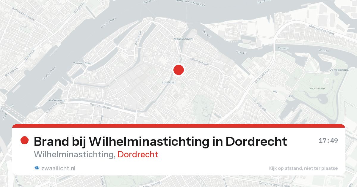 Brand bij Wilhelminastichting in Dordrecht — 25 aug 2026