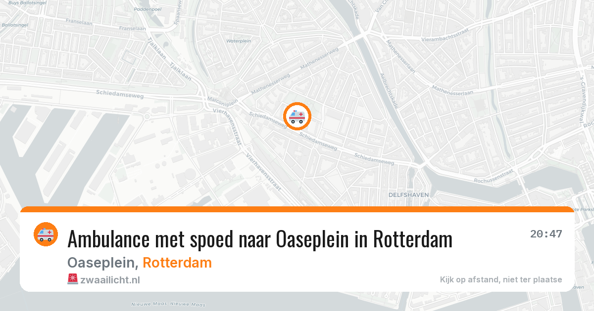Ambulance met spoed naar Oaseplein in Rotterdam — 14 aug 2026