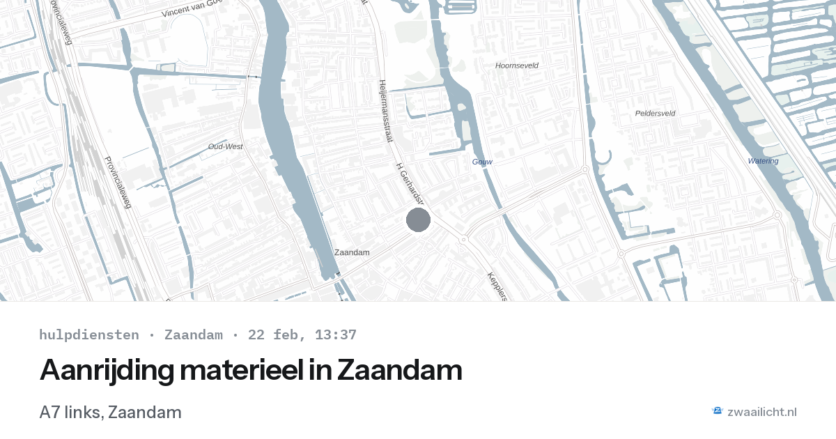 Aanrijding materieel in Zaandam — 22 feb 2026