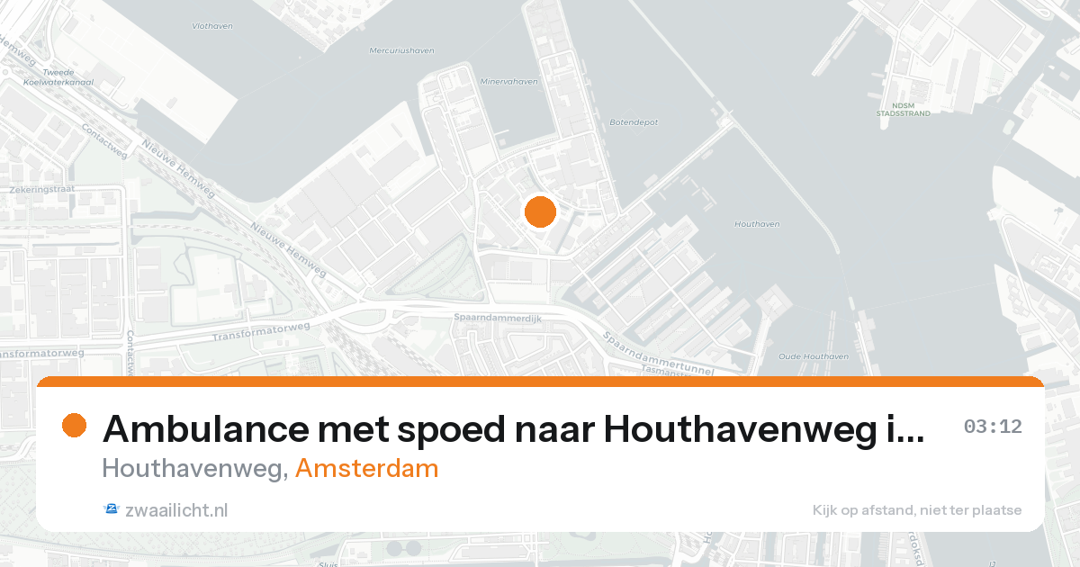 Ambulance met spoed naar Houthavenweg in Amsterdam — 26 aug 2026