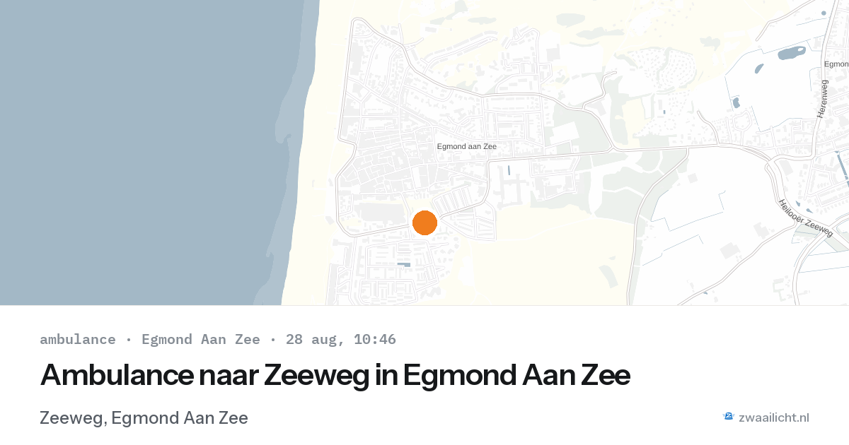 Ambulance naar Zeeweg in Egmond Aan Zee — 28 aug 2026