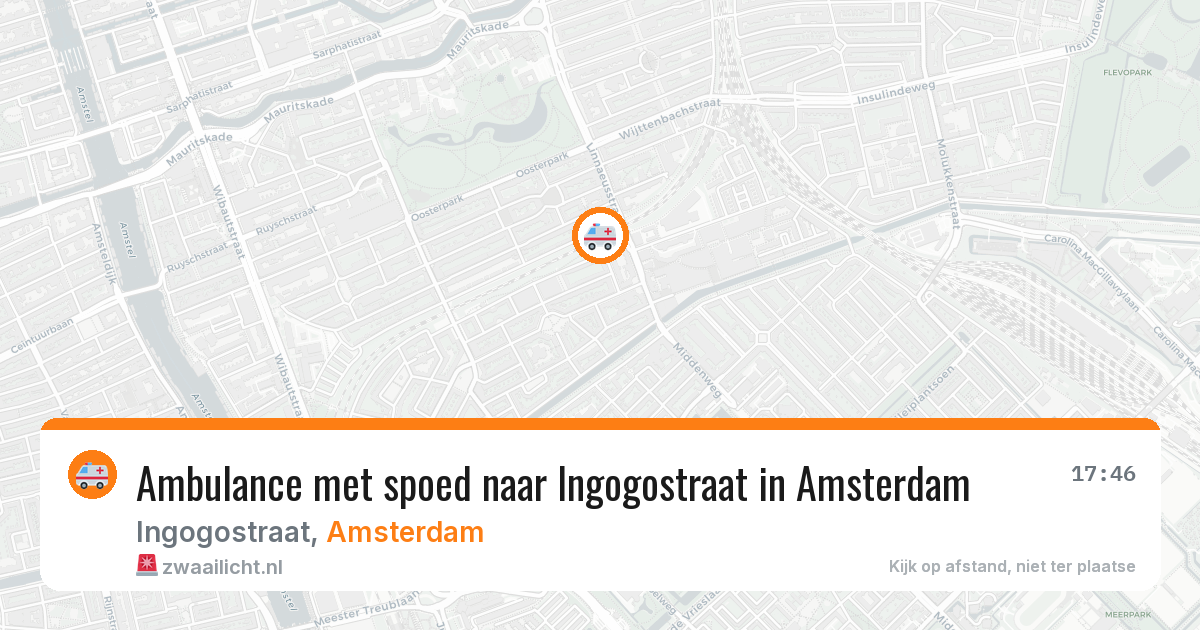 Ambulance met spoed naar Ingogostraat in Amsterdam — 29 jul 2026