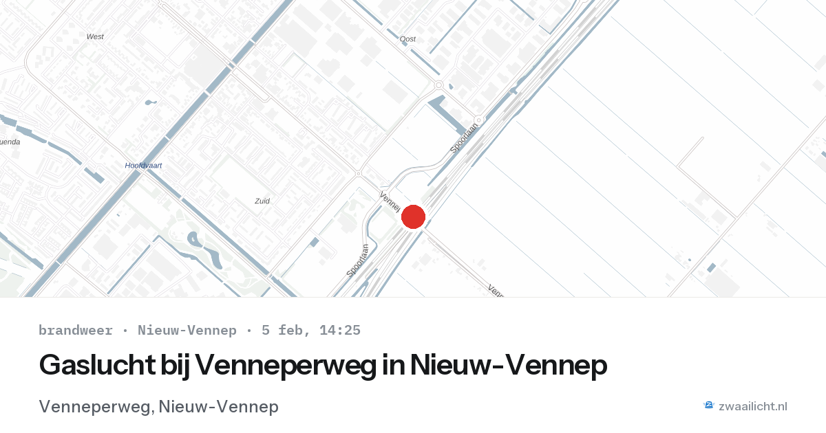 Gaslucht bij Venneperweg in Nieuw-Vennep — 5 feb 2026