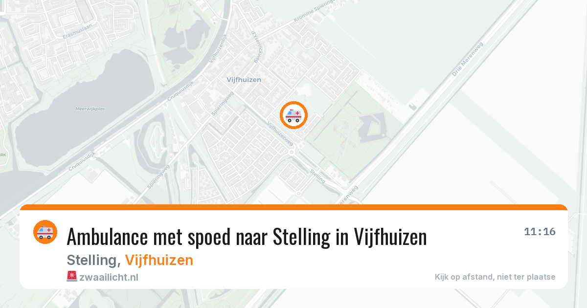 Ambulance met spoed naar Stelling in Vijfhuizen — 16 mrt 2026