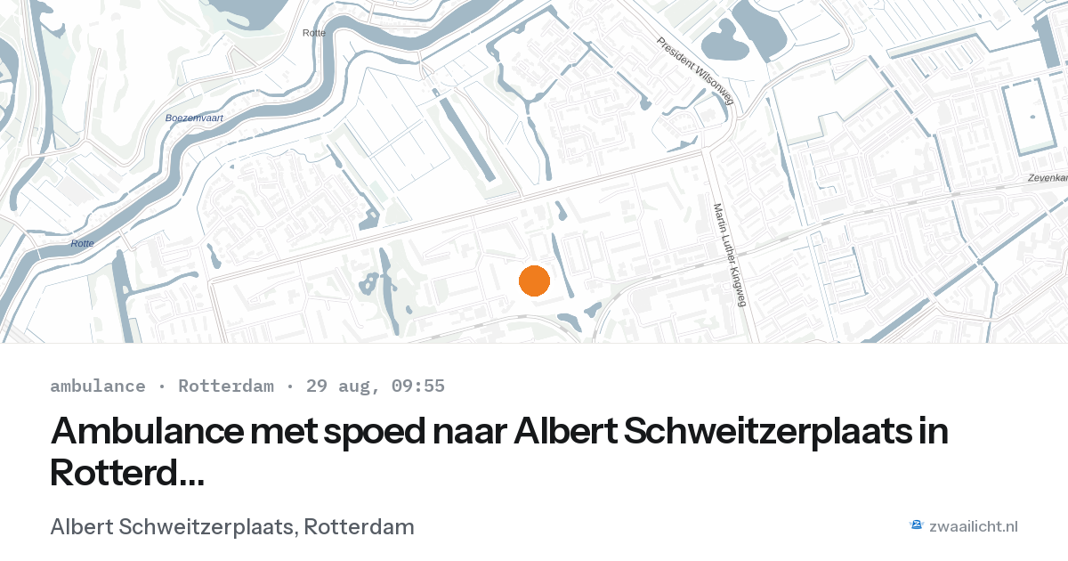 Ambulance met spoed naar Albert Schweitzerplaats in Rotterdam — 29 aug 2026