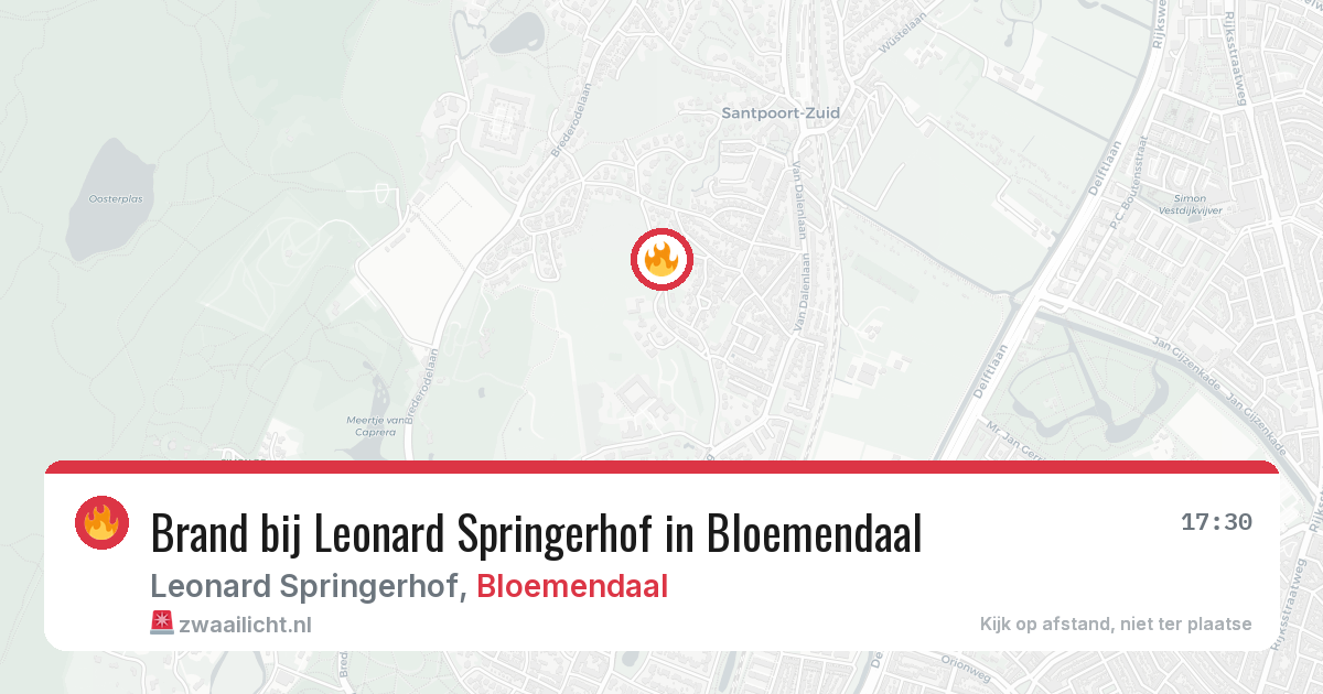 Brand bij Leonard Springerhof in Bloemendaal — 30 mei 2026