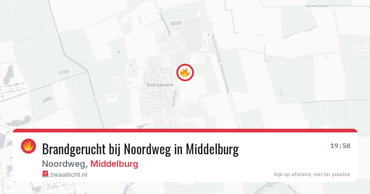 Brandgerucht bij Noordweg in Middelburg — 3 jul 2026