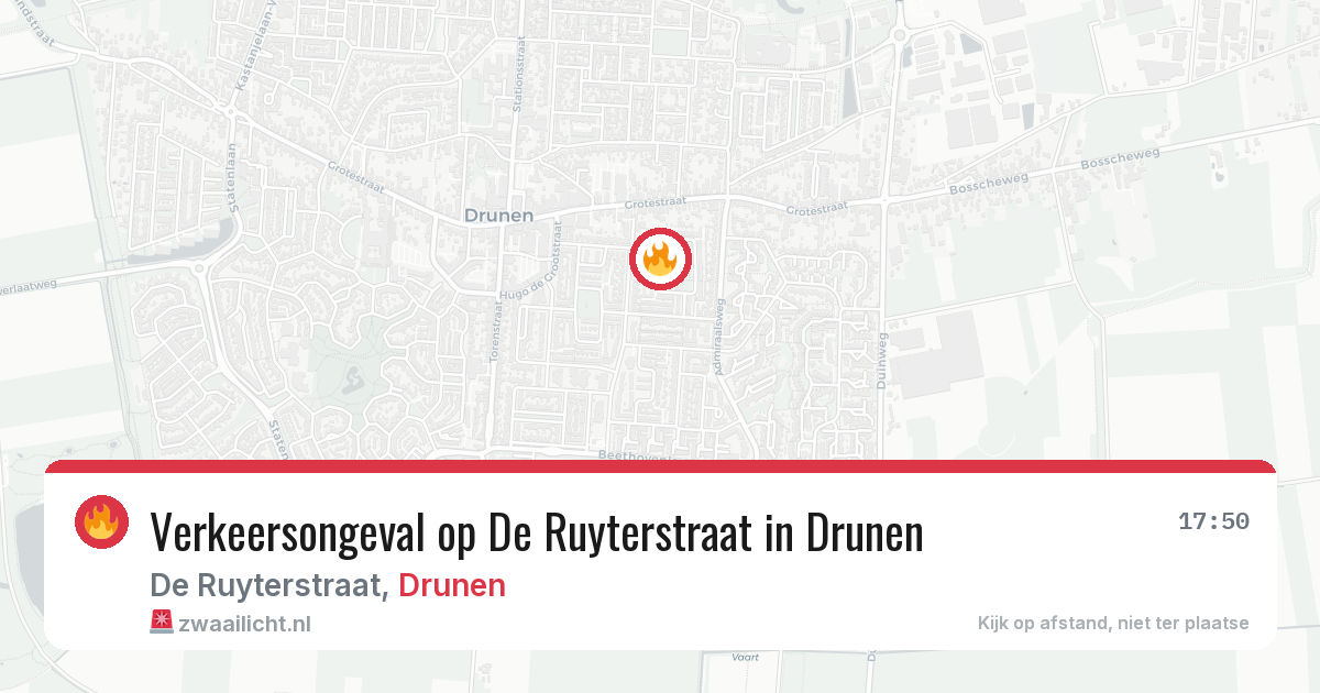 Verkeersongeval op De Ruyterstraat in Drunen — 24 jun 2026