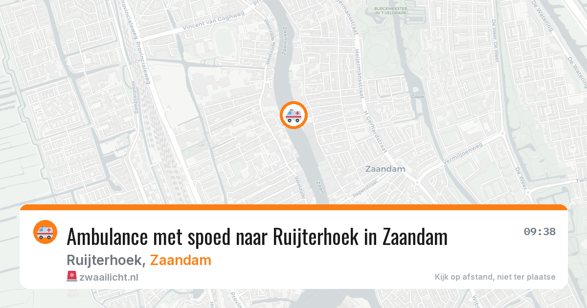 Ambulance met spoed naar Ruijterhoek in Zaandam — 3 jun 2026