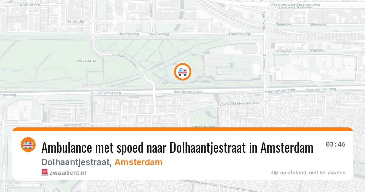 Ambulance met spoed naar Dolhaantjestraat in Amsterdam — 21 mrt 2026