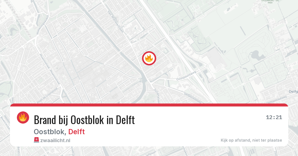Brand bij Oostblok in Delft — 21 jun 2026