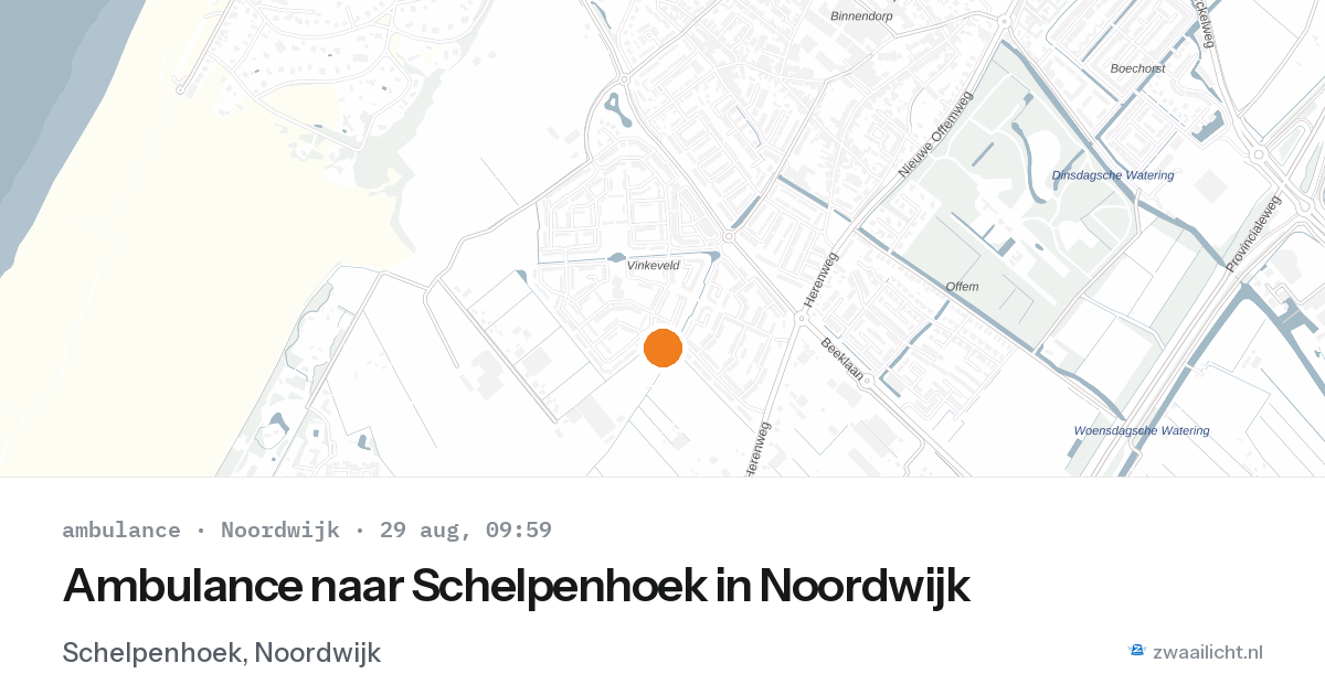 Ambulance naar Schelpenhoek in Noordwijk — 29 aug 2026