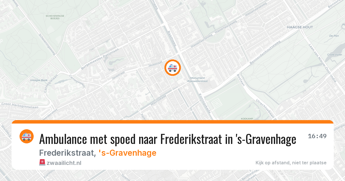 Ambulance met spoed naar Frederikstraat in 's-Gravenhage — 4 jul 2026