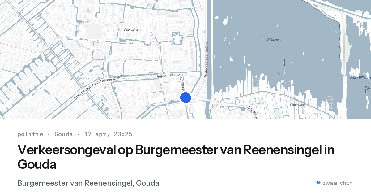 Verkeersongeval op Burgemeester van Reenensingel in Gouda — 17 apr 2026