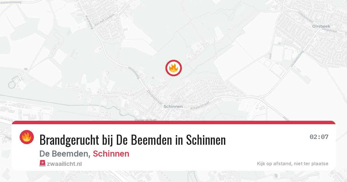Brandgerucht bij De Beemden in Schinnen — 6 jun 2026