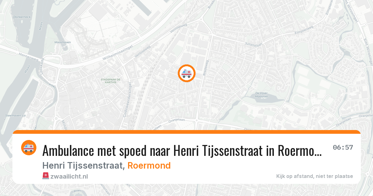 Ambulance met spoed naar Henri Tijssenstraat in Roermond — 28 jul 2026