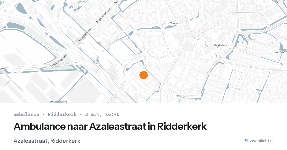Ambulance naar Azaleastraat in Ridderkerk — 3 mrt 2026