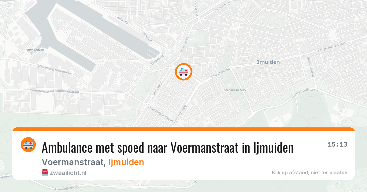 Ambulance met spoed naar Voermanstraat in Ijmuiden — 19 mei 2026