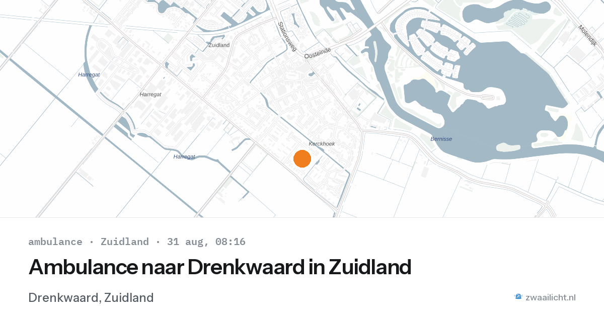 Ambulance naar Drenkwaard in Zuidland — 31 aug 2026