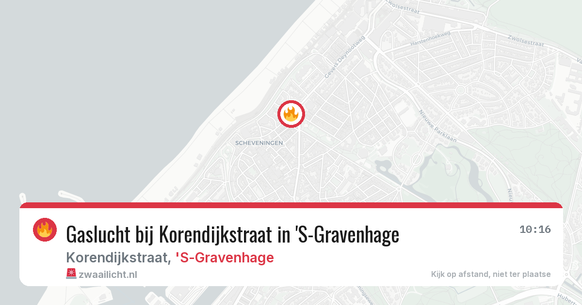 Gaslucht bij Korendijkstraat in 'S-Gravenhage — 24 jul 2026