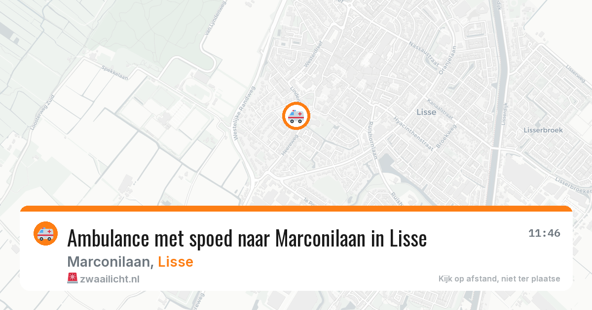 Ambulance met spoed naar Marconilaan in Lisse — 6 aug 2026