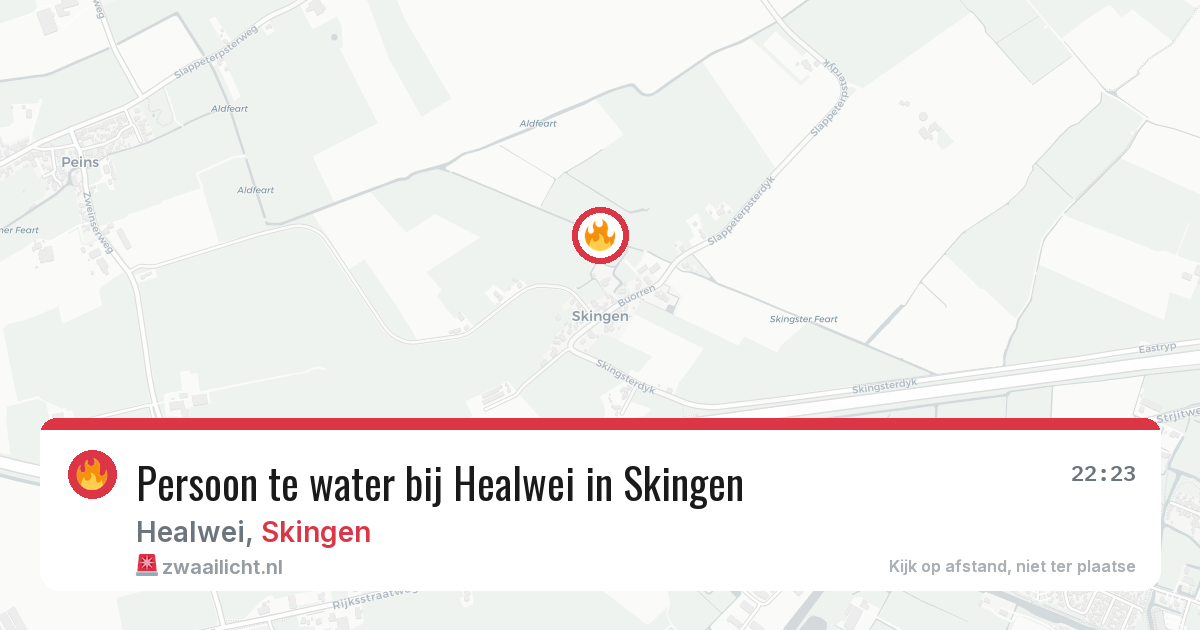 Persoon te water bij Healwei in Skingen — 29 jul 2026