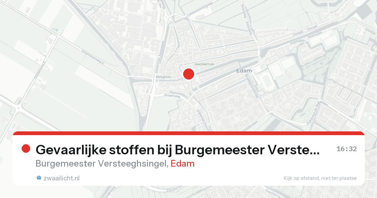 Gevaarlijke stoffen bij Burgemeester Versteeghsingel in Edam — 31 jan 2026