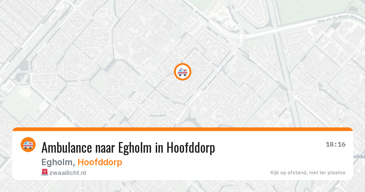 Ambulance naar Egholm in Hoofddorp — 1 aug 2026