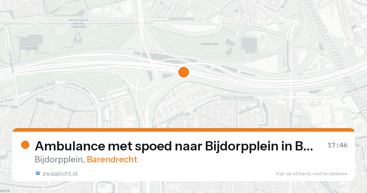 Ambulance met spoed naar Bijdorpplein in Barendrecht — 23 aug 2026