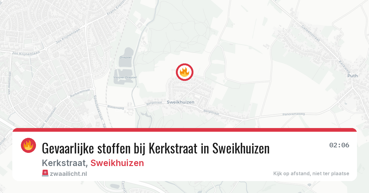 Gevaarlijke stoffen bij Kerkstraat in Sweikhuizen — 21 jun 2026