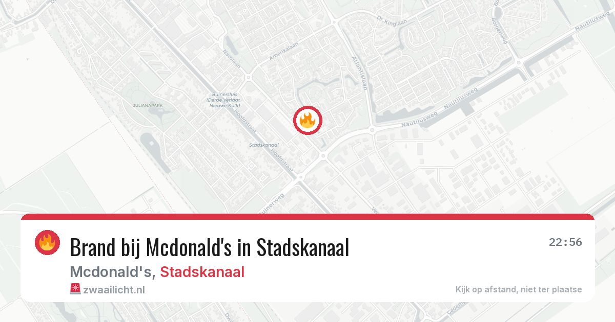 Brand bij Mcdonald's in Stadskanaal — 20 mei 2026