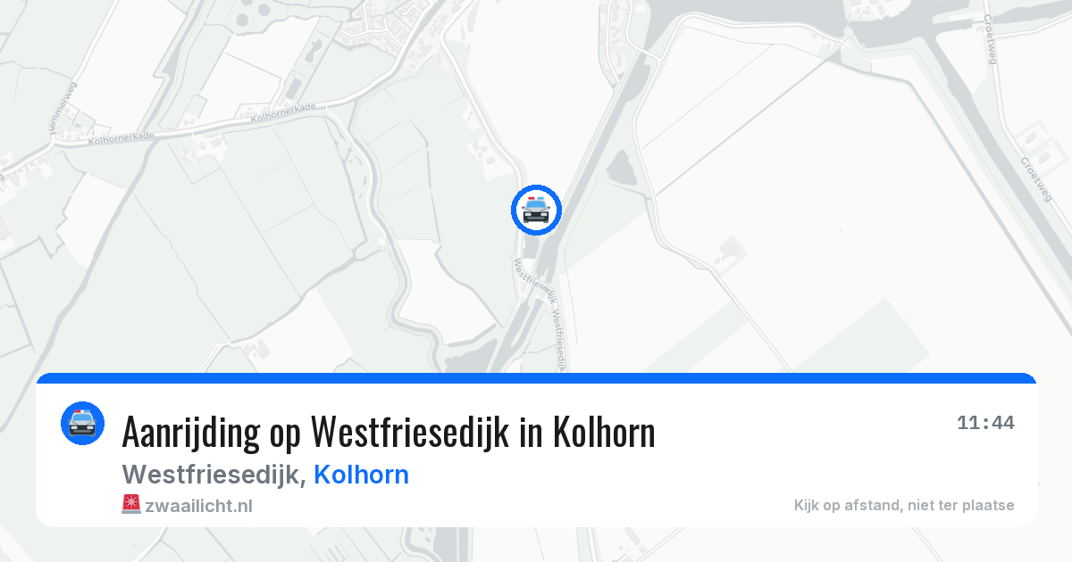 Aanrijding op Westfriesedijk in Kolhorn — 15 jun 2026
